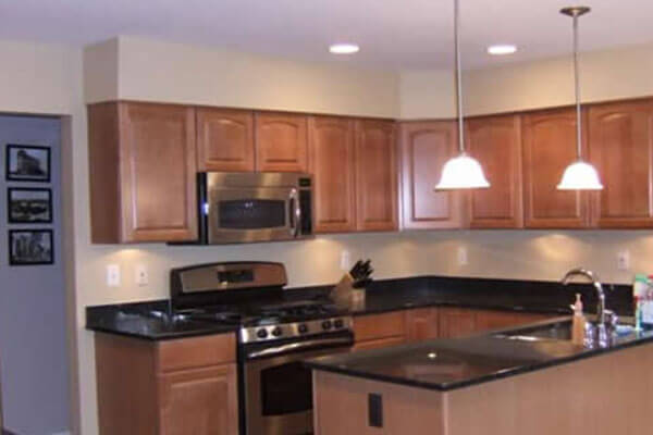 Remodeled kitchen with new cabinets
